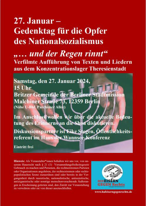 Einladung zum 27. Januar - Gedenktag für die Opfer des Nationalsozialismus