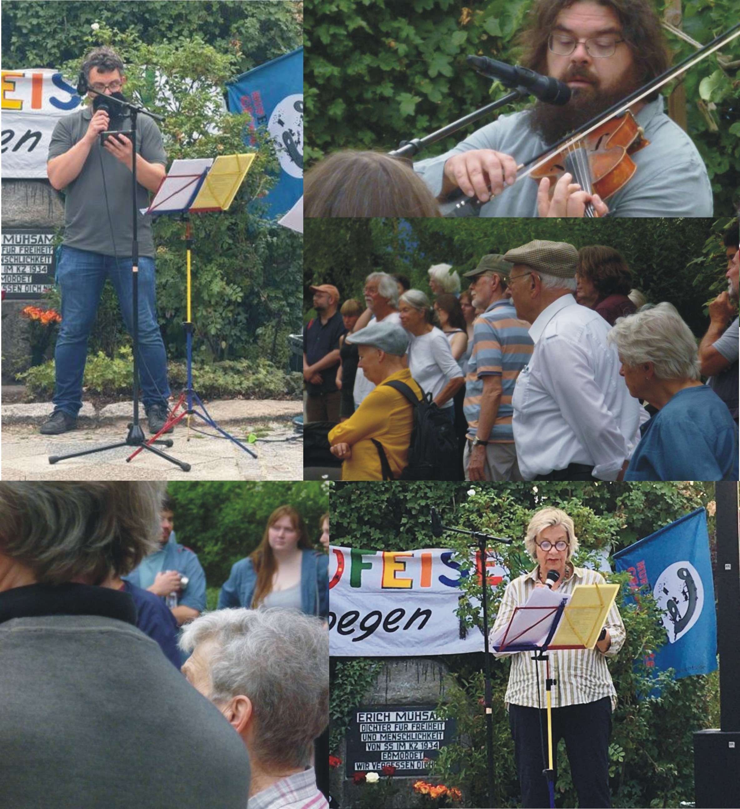 verschiedene Bilder vom Erich-M&uuml;hsam-Gedenken